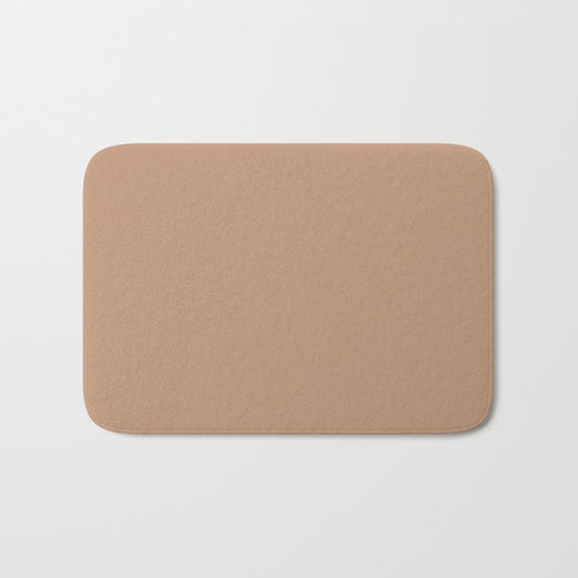 Warm Taupe Brown Solid Color Dunn & Edwards 2023 Trending Color Warm Hearth DE6110  Well Intentions Collection Bath Mat