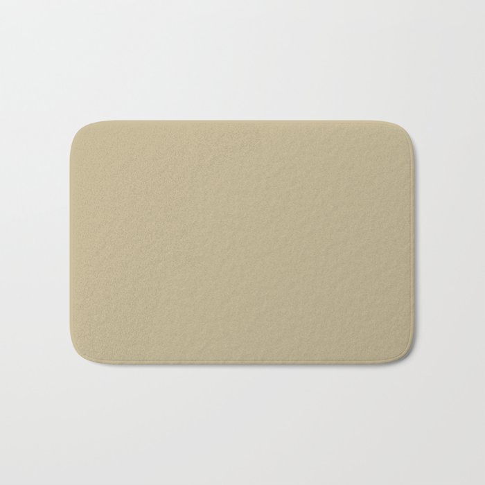 Warm Yellow Beige Solid Color Pairs Dulux 2023 Colour of the Year Wild Wonder Bath Mat
