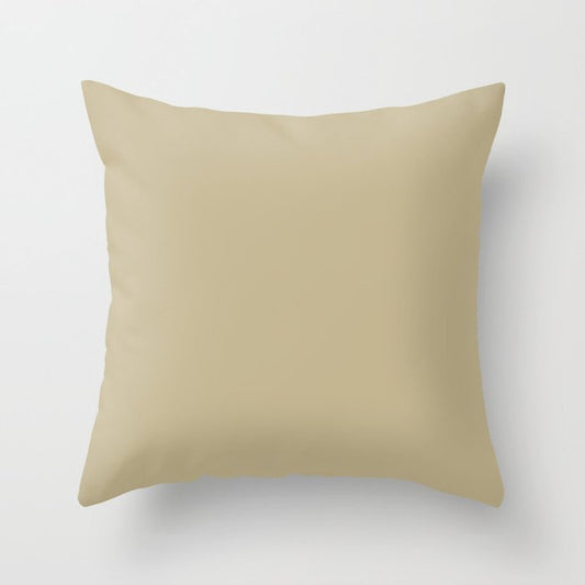 Warm Yellow Beige Solid Color Pairs Dulux 2023 Colour of the Year Wild Wonder Throw Pillow
