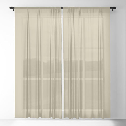 Warm Yellow Beige Solid Color Pairs Dulux 2023 Colour of the Year Wild Wonder Sheer Curtain
